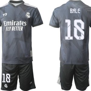 Herren Y-3 Real Madrid Viertes Fußballtrikot schwarz für die Saison 2021-2022 BALE 18