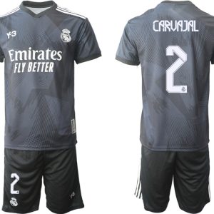 Herren Y-3 Real Madrid Viertes Fußballtrikot schwarz für die Saison 2021-2022 CARUAJAL 2