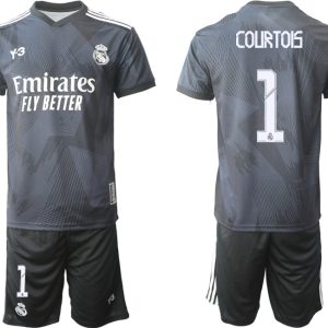 Herren Y-3 Real Madrid Viertes Fußballtrikot schwarz für die Saison 2021-2022 COURTOIS 1