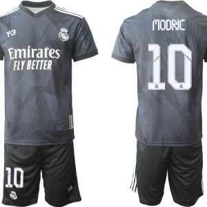 Herren Y-3 Real Madrid Viertes Fußballtrikot schwarz für die Saison 2021-2022 MODRIC 10