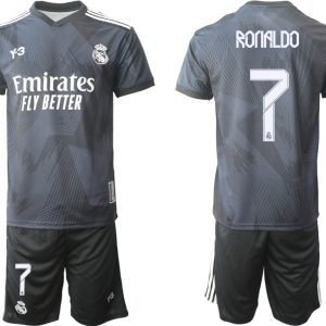 Herren Y-3 Real Madrid Viertes Fußballtrikot schwarz für die Saison 2021-2022 RONALDO 7