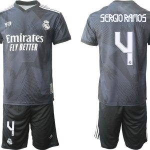 Herren Y-3 Real Madrid Viertes Fußballtrikot schwarz für die Saison 2021-2022 SERGIO RAMOS 4