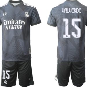 Herren Y-3 Real Madrid Viertes Fußballtrikot schwarz für die Saison 2021-2022 UALUERDE 15