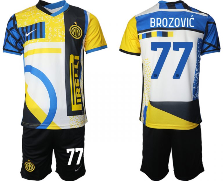 Inter Mailand Stadium Jersey Fussball Trikot Kurzarm Günstige Heimtrikot Brozović 77