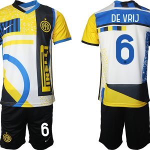 Inter Mailand Stadium Jersey Fussball Trikot Kurzarm Günstige Heimtrikot DE VRIJ 6