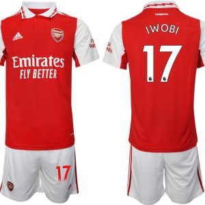 Arsenal 2022/23 Heimtrikot für Herren rot-weiß Trikotsatz Kurzarm + Kurze Hosen IWOBI 17