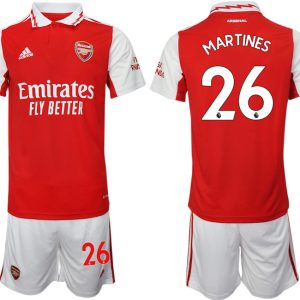 Arsenal 2022/23 Heimtrikot für Herren rot-weiß Trikotsatz Kurzarm + Kurze Hosen MARTINES 26