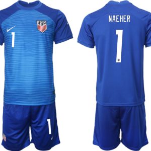 Günstige Fußballtrikots der USA für die WM 2022 Heimtrikot Marineblau Trikotsatz NAEHER #1