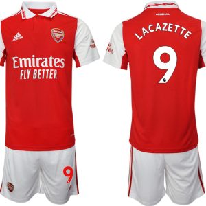 Herren Arsenal 2022-2023 Heimtrikot rot-weiß Fußballtrikots Set Outlet mit Aufdruck LACAZETTE 9