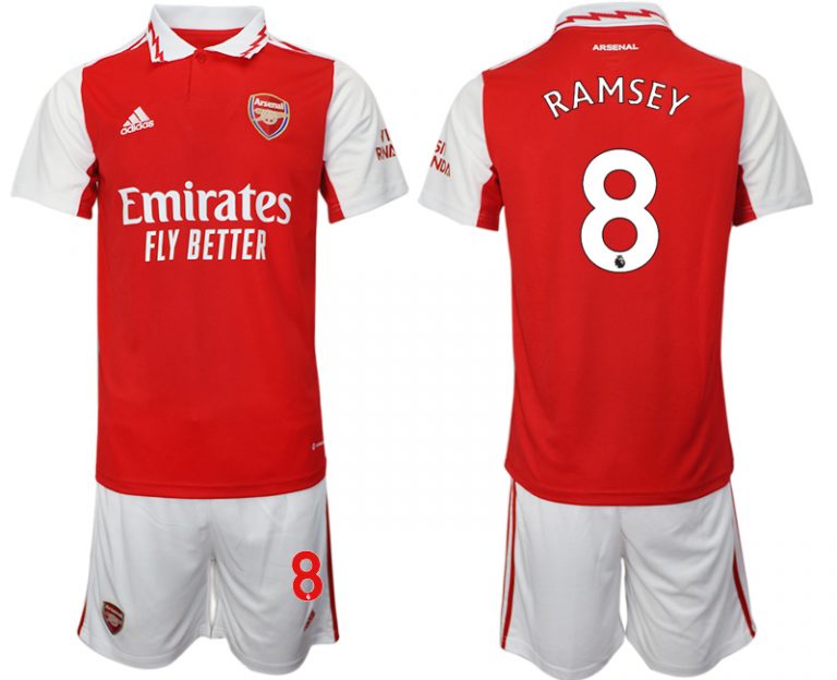 Herren Arsenal 2022-2023 Heimtrikot rot-weiß Fußballtrikots Set Outlet mit Aufdruck RAMSEY 8