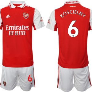 Herren Arsenal 2022-2023 Heimtrikot rot-weiß Trikotsatz Kurzarm + Kurze Hosen KOSCIELNY #6