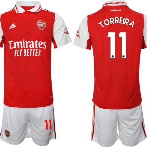 Herren Arsenal 2022-2023 Heimtrikot rot-weiß Trikotsatz Kurzarm + Kurze Hosen TORREIRA 11