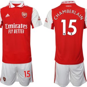 Herren Arsenal 2022/23 Heimtrikot rot-weiß Trikotsatz Kurzarm + Kurze Hosen CHAMBERLAIN 15