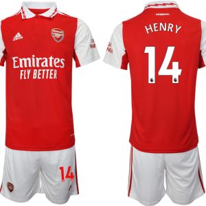 Herren Arsenal 2022/23 Heimtrikot rot-weiß Trikotsatz Kurzarm + Kurze Hosen HENRY 14