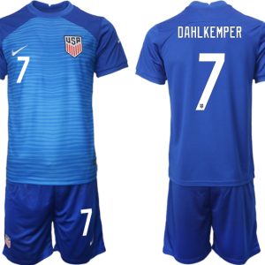 Herren Fußballtrikots der USA für die WM 2022 Heimtrikot Marineblau Trikotsatz DAHLKEMPER #7