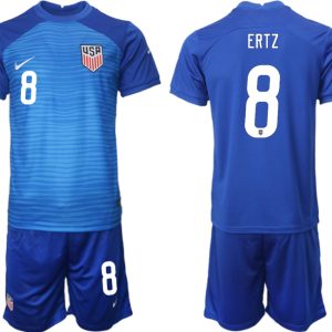 Herren Fußballtrikots der USA für die WM 2022 Heimtrikot Marineblau Trikotsatz ERTZ #8