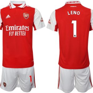 LENO 1 Arsenal 2022-2023 Heimtrikot rot-weiß Trikotsatz Kurzarm + Kurze Hosen für Herren