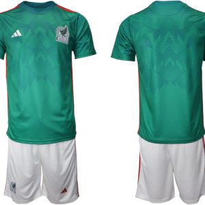 Mexiko Trikots 2022 Heimtrikot Trikotsatz Grün Kurzarm + Weiß Kurze Hosen