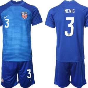 Neue Fußballtrikots der USA für die WM 2022 Heimtrikot Marineblau Trikotsatz MEWIS #3