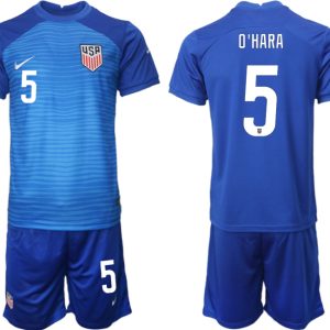 Neue Fußballtrikots der USA für die WM 2022 Heimtrikot Marineblau Trikotsatz O'HARA #5