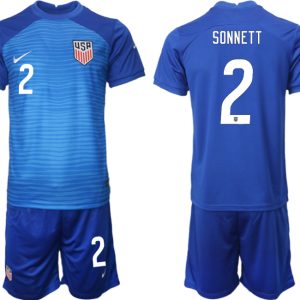 Neue Fußballtrikots der USA für die WM 2022 Heimtrikot Marineblau Trikotsatz SONNETT #2