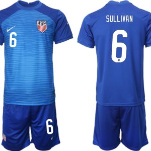 Neue Fußballtrikots der USA für die WM 2022 Heimtrikot Marineblau Trikotsatz SULLIVAN #6