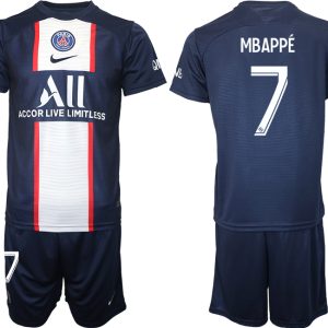 Neue Fußballtrikots Paris Saint Germain Heimtrikot 2022/23 PSG blau MBAPPÉ 7