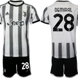 Fussballtrikots Günstig Juventus 2022-23 Heimtrikot Schwarz Weiß Kurzarm + Kurze Hosen DEMIRAL 28