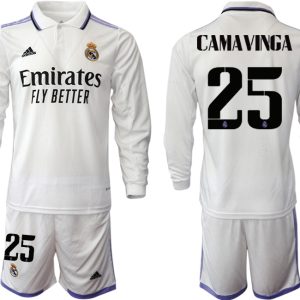 Herren Günstig Real Madrid Trikots 2022-23 Heimtrikot Weiß Fußballtrikots Set CAMAVINGA 25