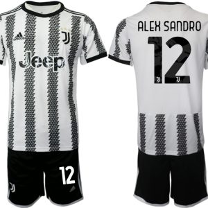 Herren Juventus 2022-23 Heimtrikot Schwarz Weiß kaufen mit Aufdruck ALEX SANDRO 12