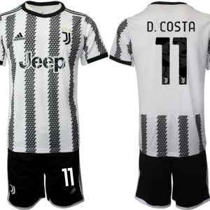 Herren Juventus 2022-23 Heimtrikot Schwarz Weiß kaufen mit Aufdruck D.COSTA 11