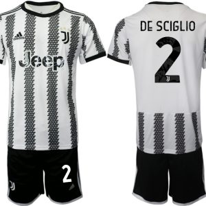 Herren Juventus 2022-23 Heimtrikot Schwarz Weiß mit Aufdruck DE SCIGLIO 2