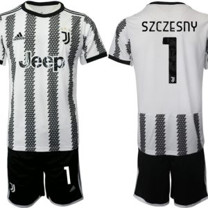 Herren Juventus 2022-23 Heimtrikot Schwarz Weiß mit Aufdruck SZCZESNY 1