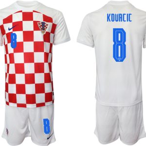 Herren Kroatien Heimtrikot WM-2022 weiß Battle Blue Günstig Fußballtrikots KOVACIC #8