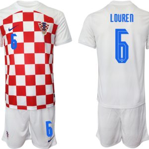 Herren Kroatien Heimtrikot WM-2022 weiß Battle Blue Günstig Fußballtrikots LOVREN #6