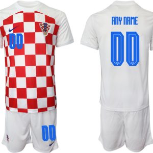 Herren Kroatien Heimtrikot WM-2022 weiß Rot Kaufen Kurzarm + Kurze Hosen Anpassbare Name