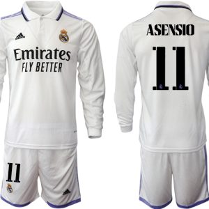 Herren Real Madrid Trikots 2022-23 Heimtrikot Weiß Fußballtrikots Set ASENSIO 11