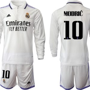 Herren Real Madrid Trikots 2022-23 Heimtrikot Weiß Fußballtrikots Set MODRIĆ 10