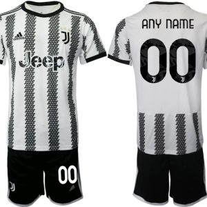 Juventus 2022-23 Heimtrikot Schwarz Weiß Anpassbare Name und Nummer für Herren