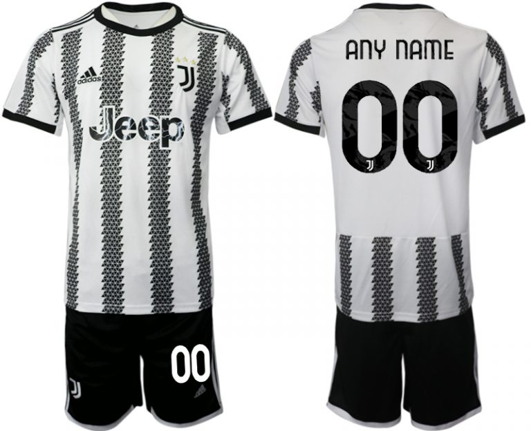 Juventus 2022-23 Heimtrikot Schwarz Weiß Anpassbare Name und Nummer für Herren