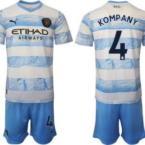 Manchester City Aufwärmtrikot 2022/2023 weiß blau Trikotsatz mit Aufdruck KOMP ANY 4