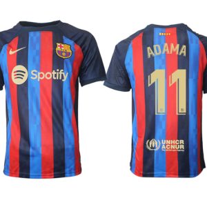 ADAMA 11 FC Barcelona 2022/23 Home Kit Heimtrikot Kurzarm für Herren