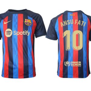 ANSU FATI 10 FC Barcelona 2022/23 Home Kit Heimtrikot Kurzarm für Herren