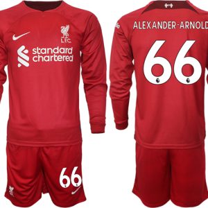 FC Liverpool 2022-23 Heimtrikot rot Trikotsatz Langarm + Kurze Hosen ALEXANDER-ARNOLD 66