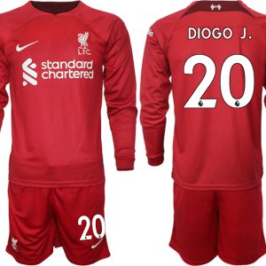 FC Liverpool 2022-23 Heimtrikot rot Trikotsatz Langarm + Kurze Hosen DIOGO J.20