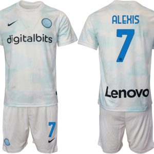 Fußballtrikot für Herren Inter Mailand 22-23 Auswärtstrikot Deutschland Weiß Trikotsatz ALEXIS 7