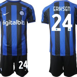 Fußballtrikots Sale Inter Mailand 2022-2023 Heimtrikot Blau für Herren Trikotsatz ERIKSEN 24