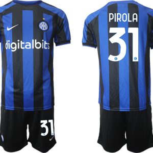 Günstig Inter Mailand 2022-2023 Heimtrikot Blau für Herren Fußballtrikots Set PIROLA 31