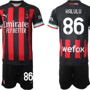 Herren AC Milan Heimtrikot 2022/23 Schwarz Rot Trikotsatz Bestellen Online KALULU 86