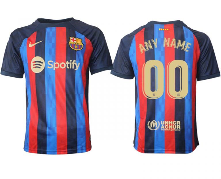 Herren FC Barcelona 2022/23 Home Kit Heimtrikot Kurzarm Billige Fussballtrikots